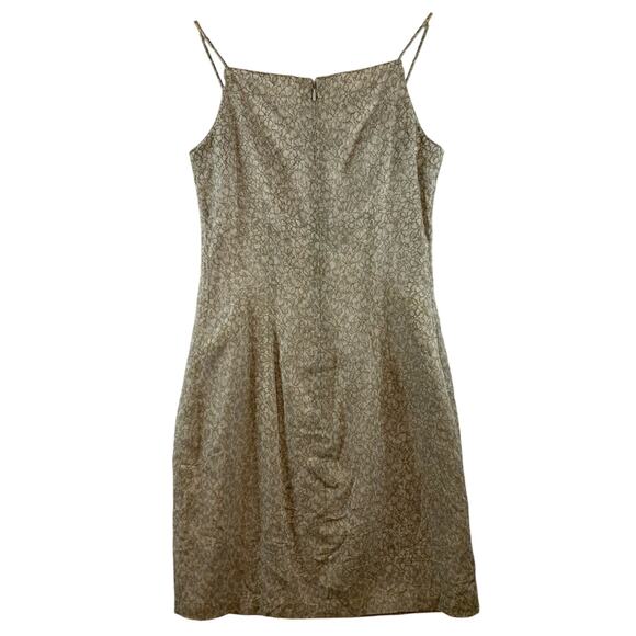 Vintage INC 100% Silk Slip Dress Sz 4 Gray Iridescent Floral Y2K Soft Girl - Picture 5 of 13